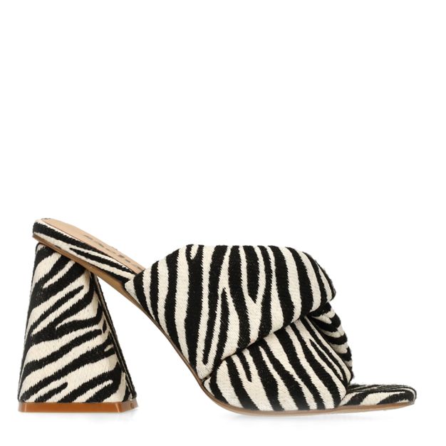 Zebra print muiltjes met hak