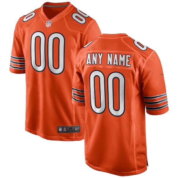 Men's Chicago Bears Nike Alternate Custom Game Jersey - Orange/White/Navy