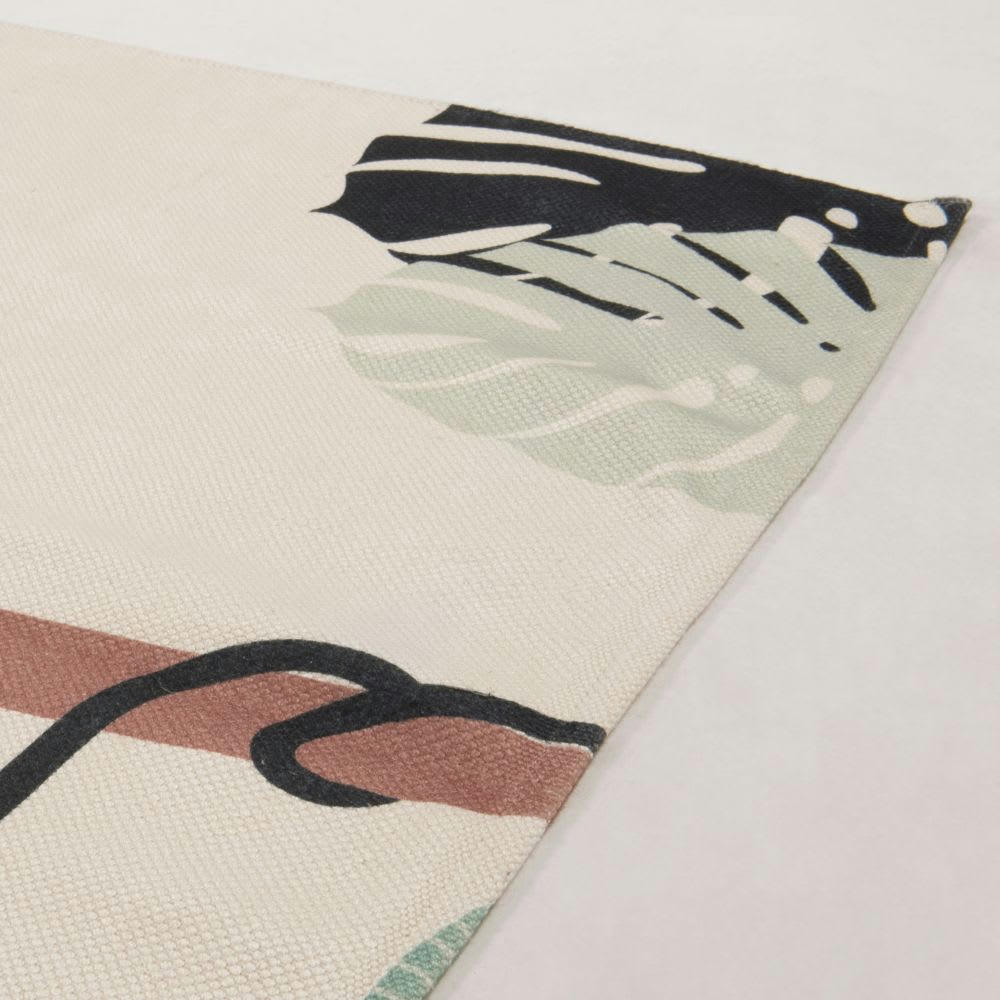 CHAMAREL - Tapis enfant tissé en polyester recyclé imprimé paresseux multicolore 120x180