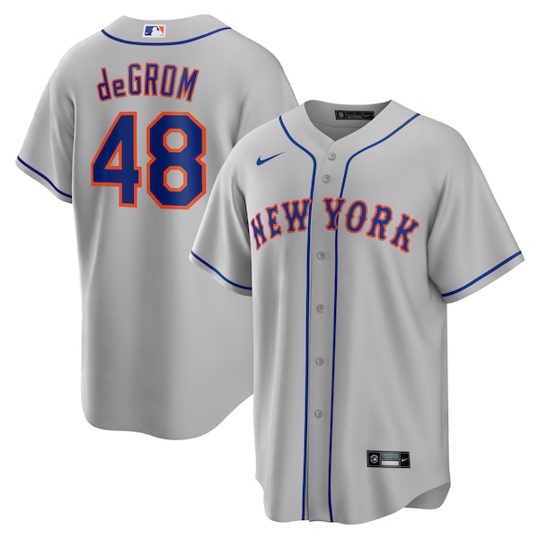 Jacob deGrom New York Mets Nike Road Replica Player Name Jersey - Gray/Royal