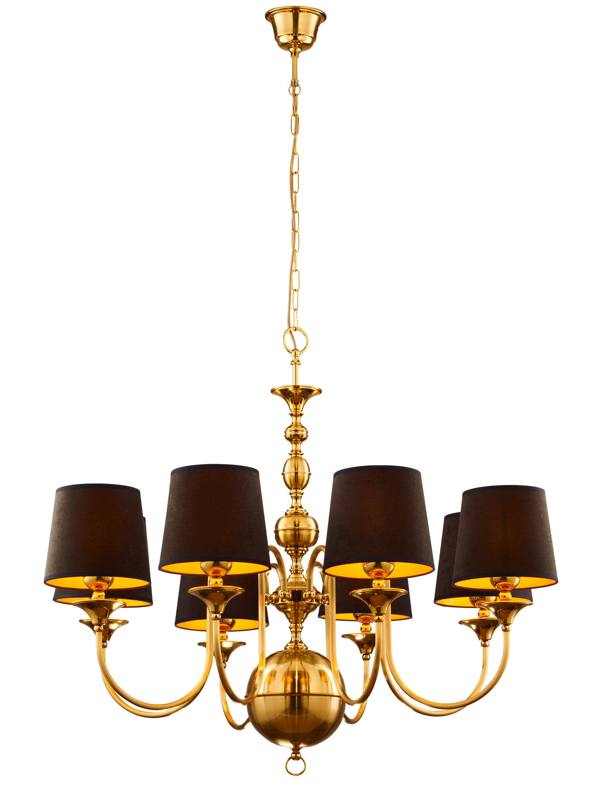 Żyrandol BATUMI złoto-czarny 8xE27x20W wym:140x100x100cm IP20 Jupiter