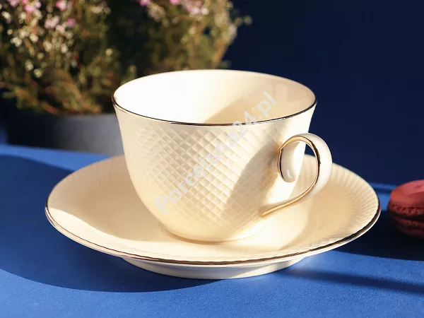 Kpl. filiżanek ze spodkiem 290 ml (2 szt.) Duo - Ecru Vesper 15.VES.K2FS