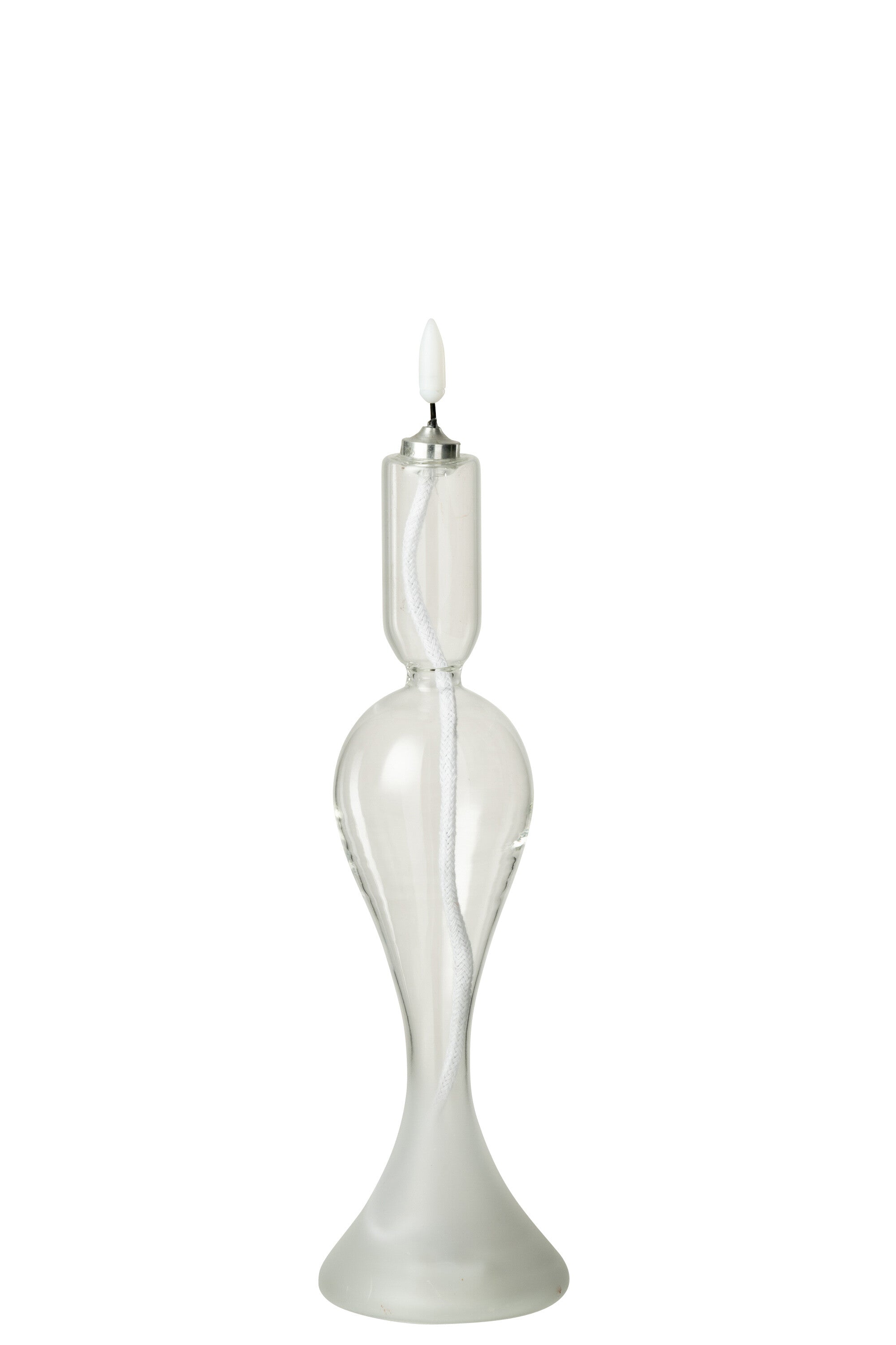 J-Line kaars - glas - transparant - small - LED lichtjes