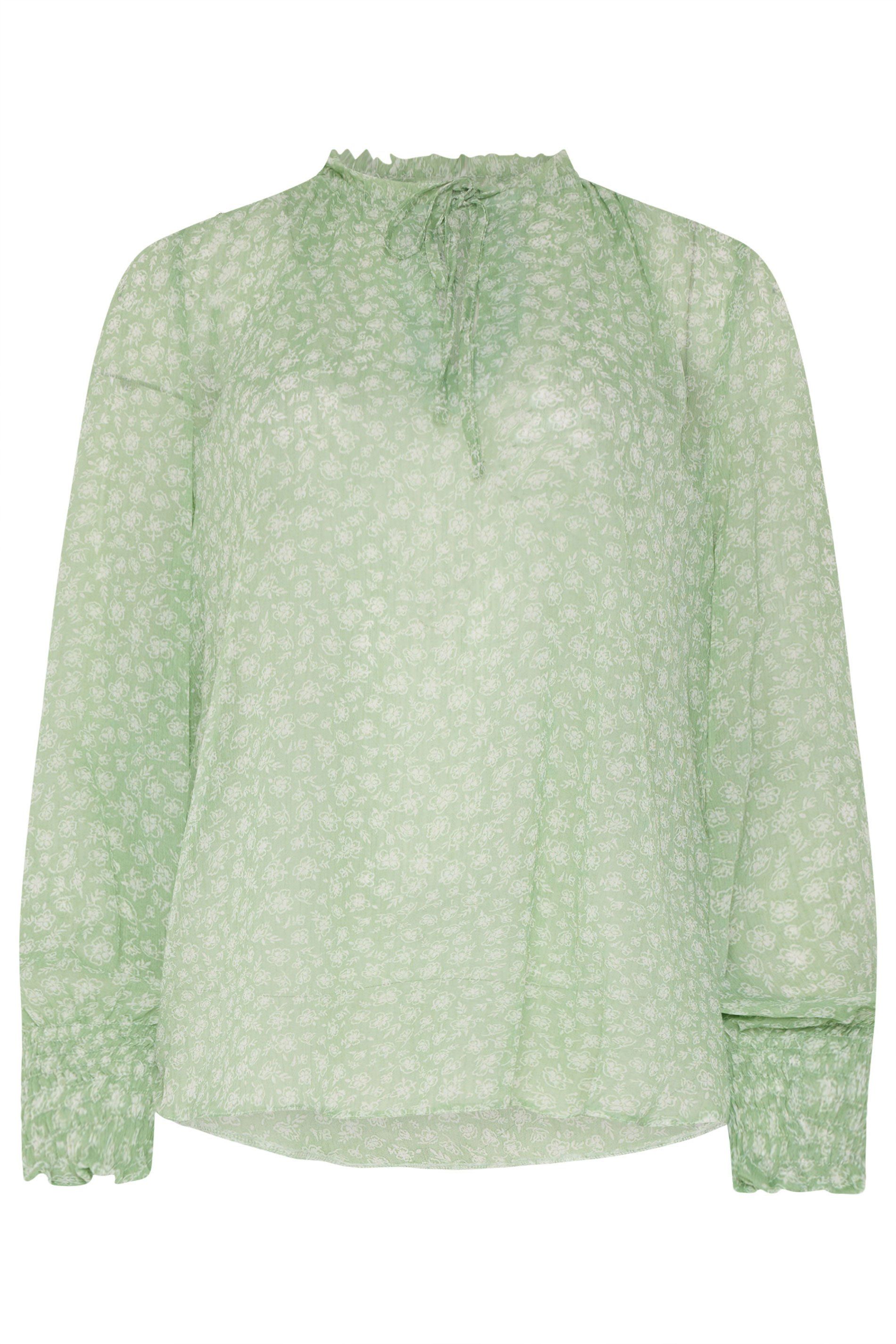 M&Co Floral Tie Neck Blouse