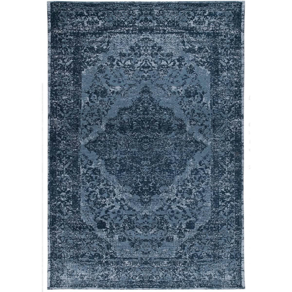 ARGELLA - Tapis de salon en coton bleu 140x200 cm