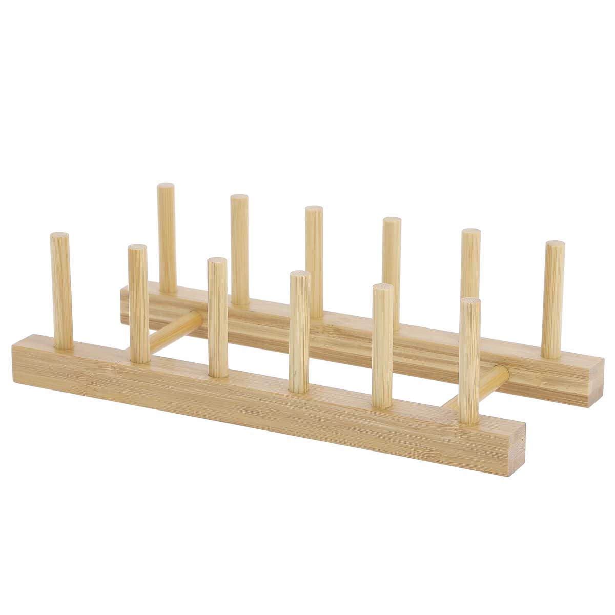 Suporte para pratos em bambu