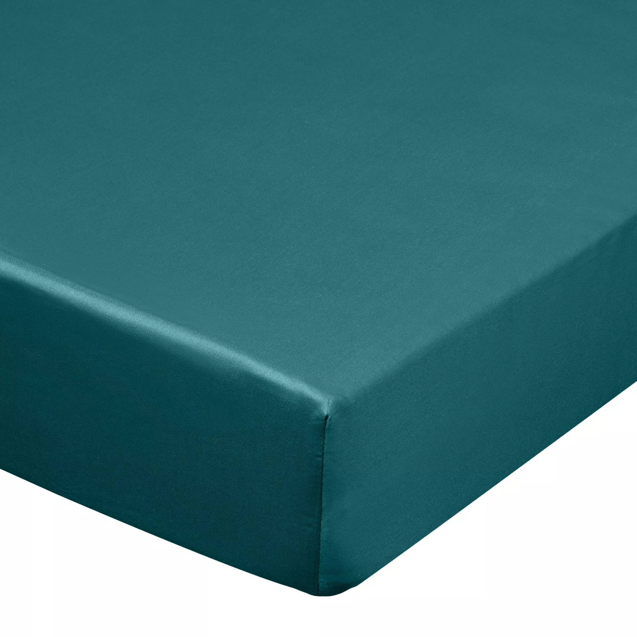 Prześcieradło z gumką 220x200 cm z satyny bawełnianej kolor turkusowy 125 g/m2 DINA Diva Line