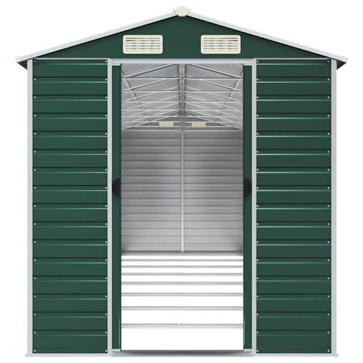 NNEVL Garden Shed Green 191x725x198 cm Galvanised Steel