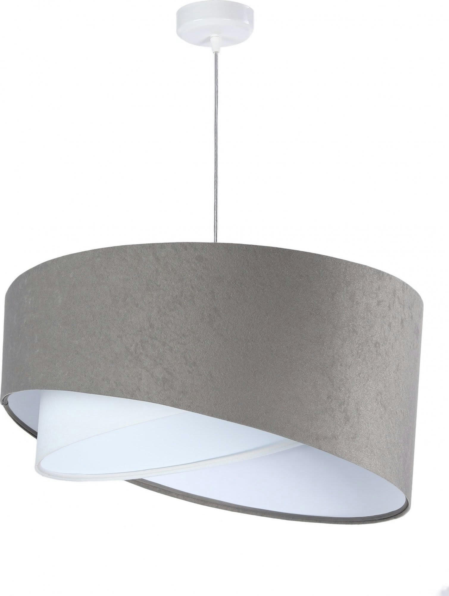 ASYMETRIC - Suspension Tissu Gris 50x50x105 cm