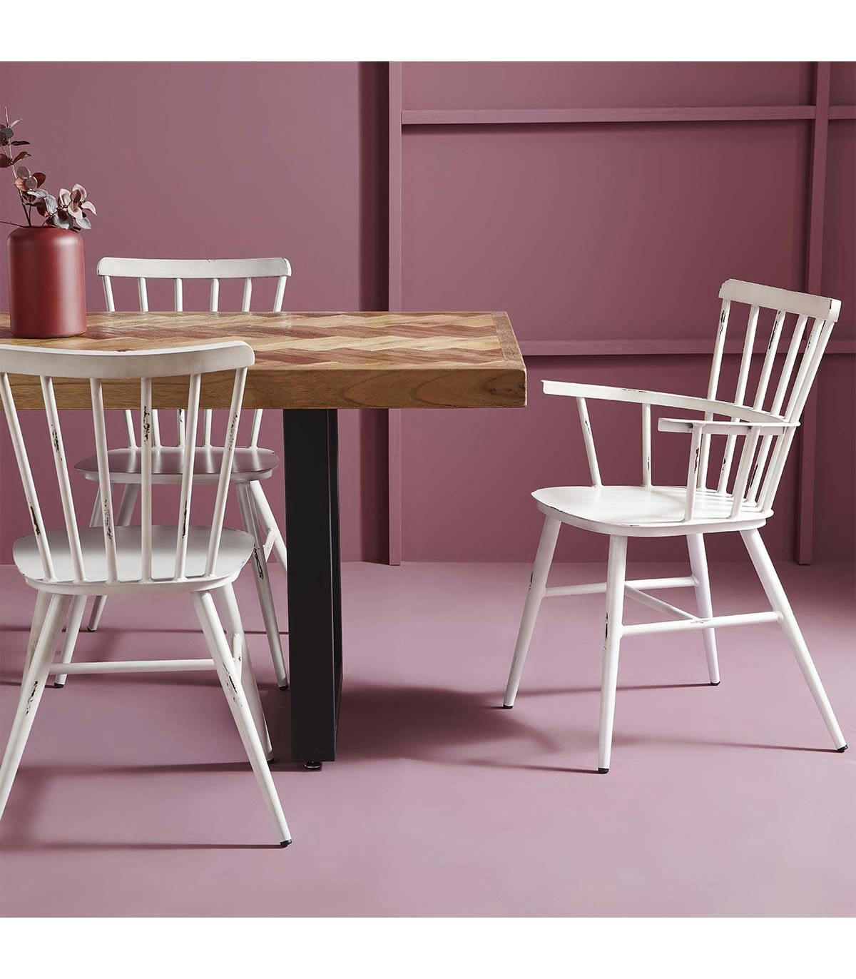 LOUISE - Lot de 2 Chaises Bridge en Aluminium