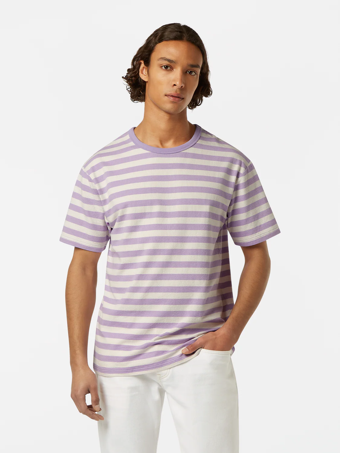 Relaxed-Fit Waffle Striped T-Shirt