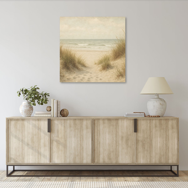 Obraz do salonu sypialni w stylu vintage, Wydmy Plaża Krajobraz 20x20