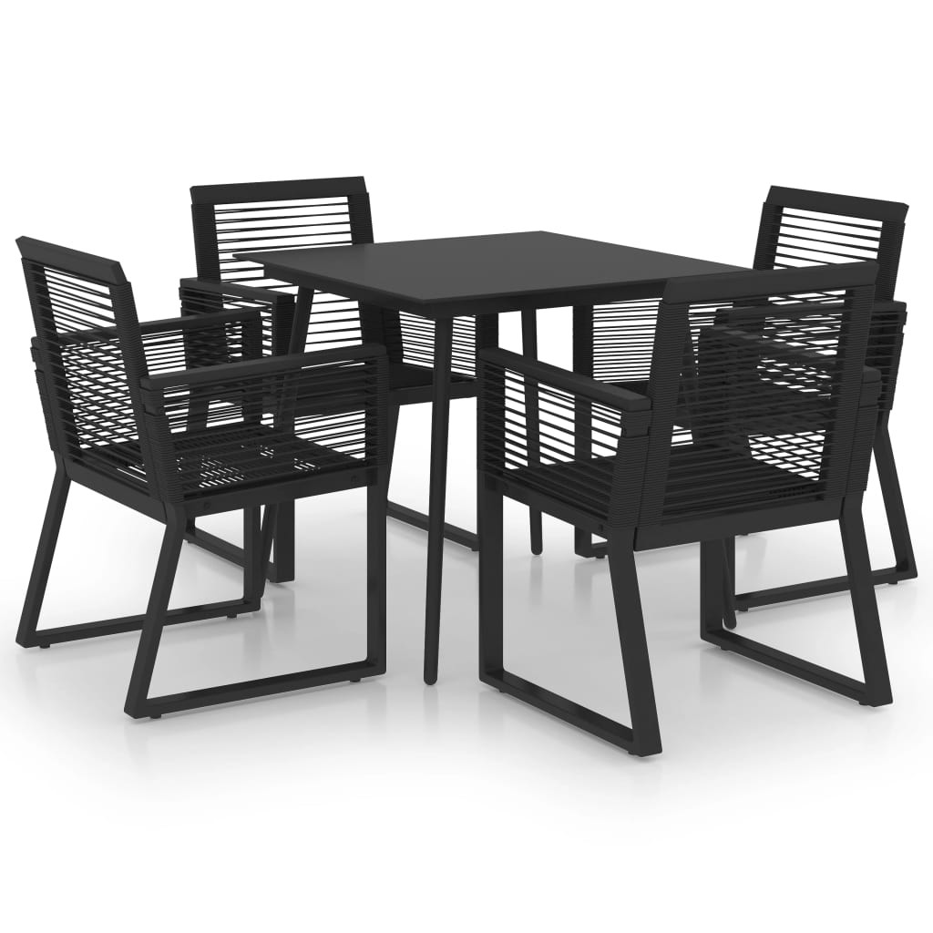Zestaw mebli ogrodowych Czarny 80 cm table length PVC vidaXL