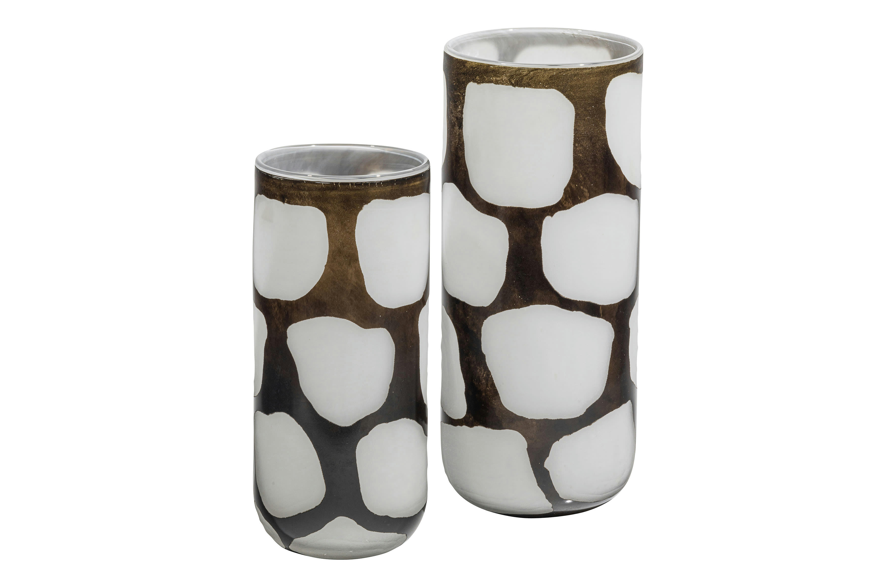 BLAIR - Vase en verre noir et blanc H28