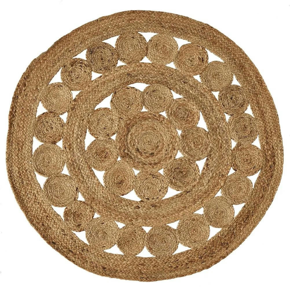 - Tapis rond déco jute - diamètre 120cm