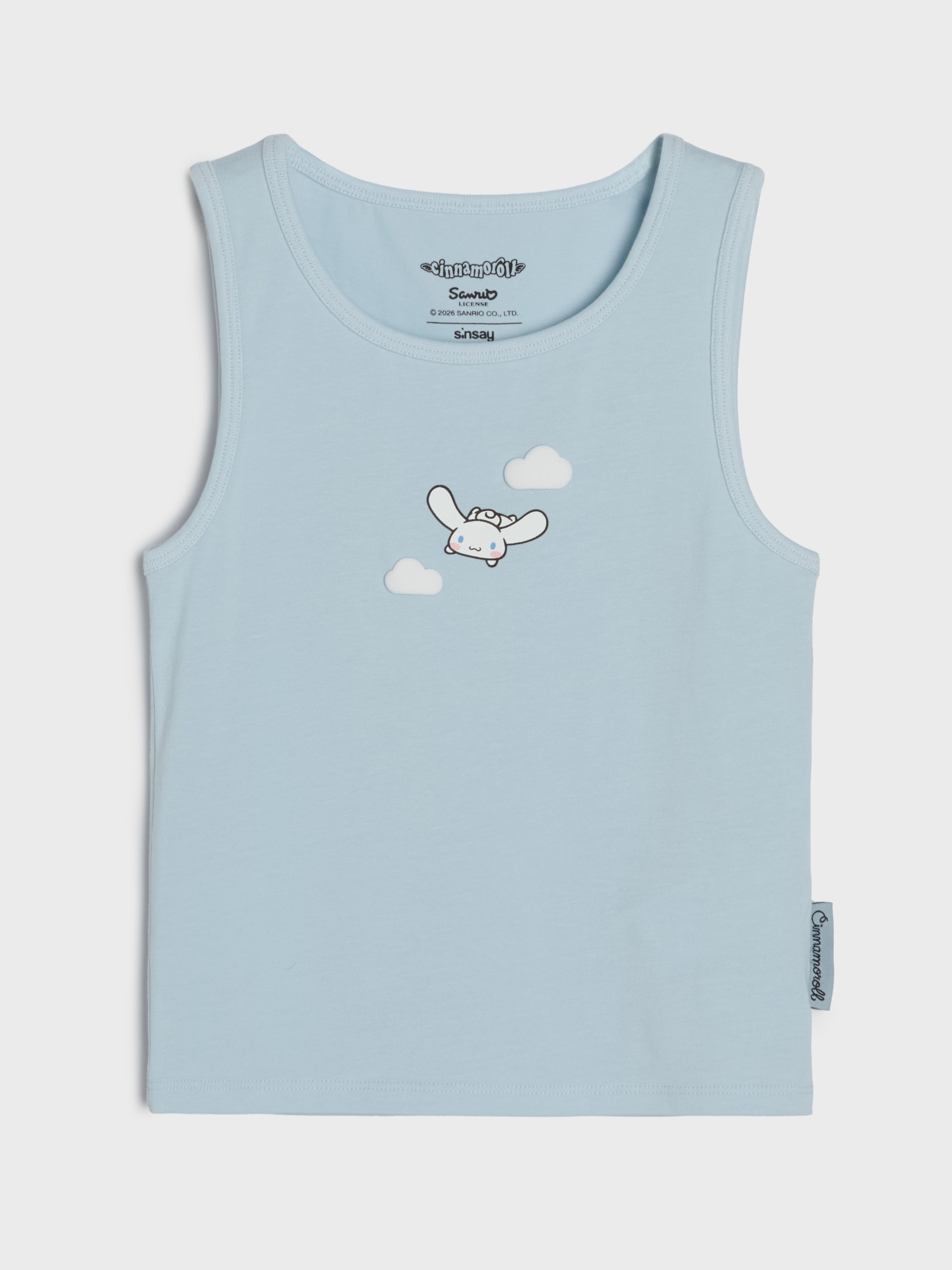 Bawełniana koszulka bez rękawów z nadrukiem Cinnamoroll