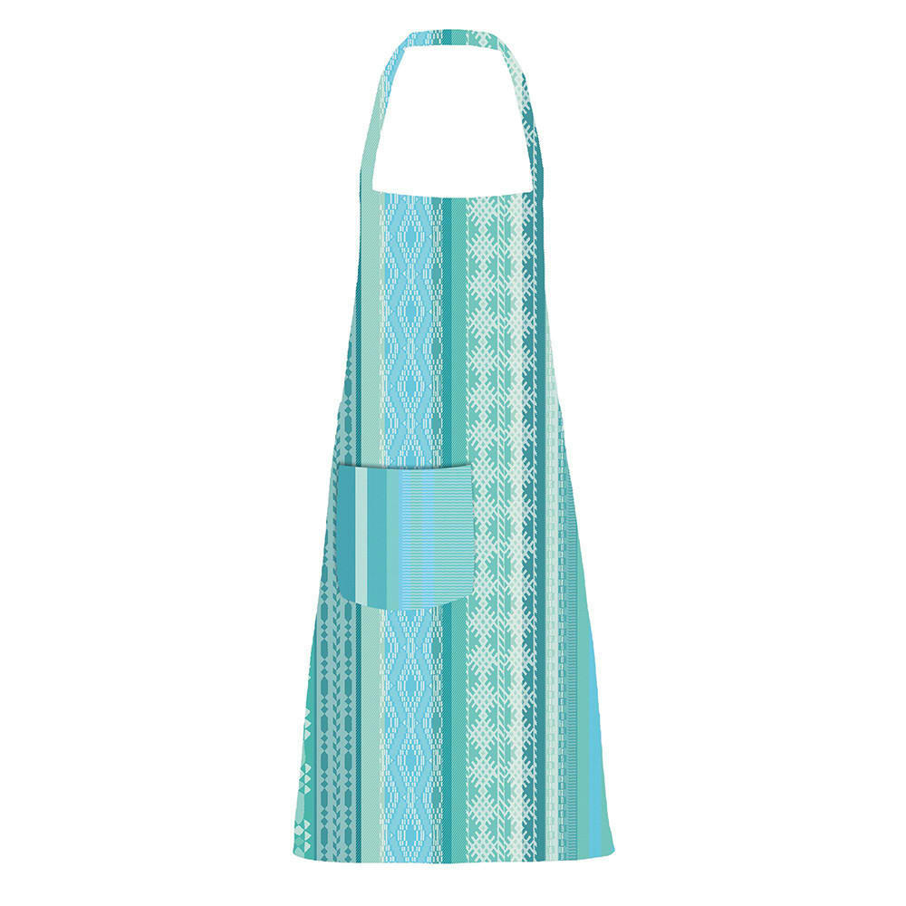 MILLE VERACRUZ AQUA - Tablier enduit imperméable pur coton bleu 73X86