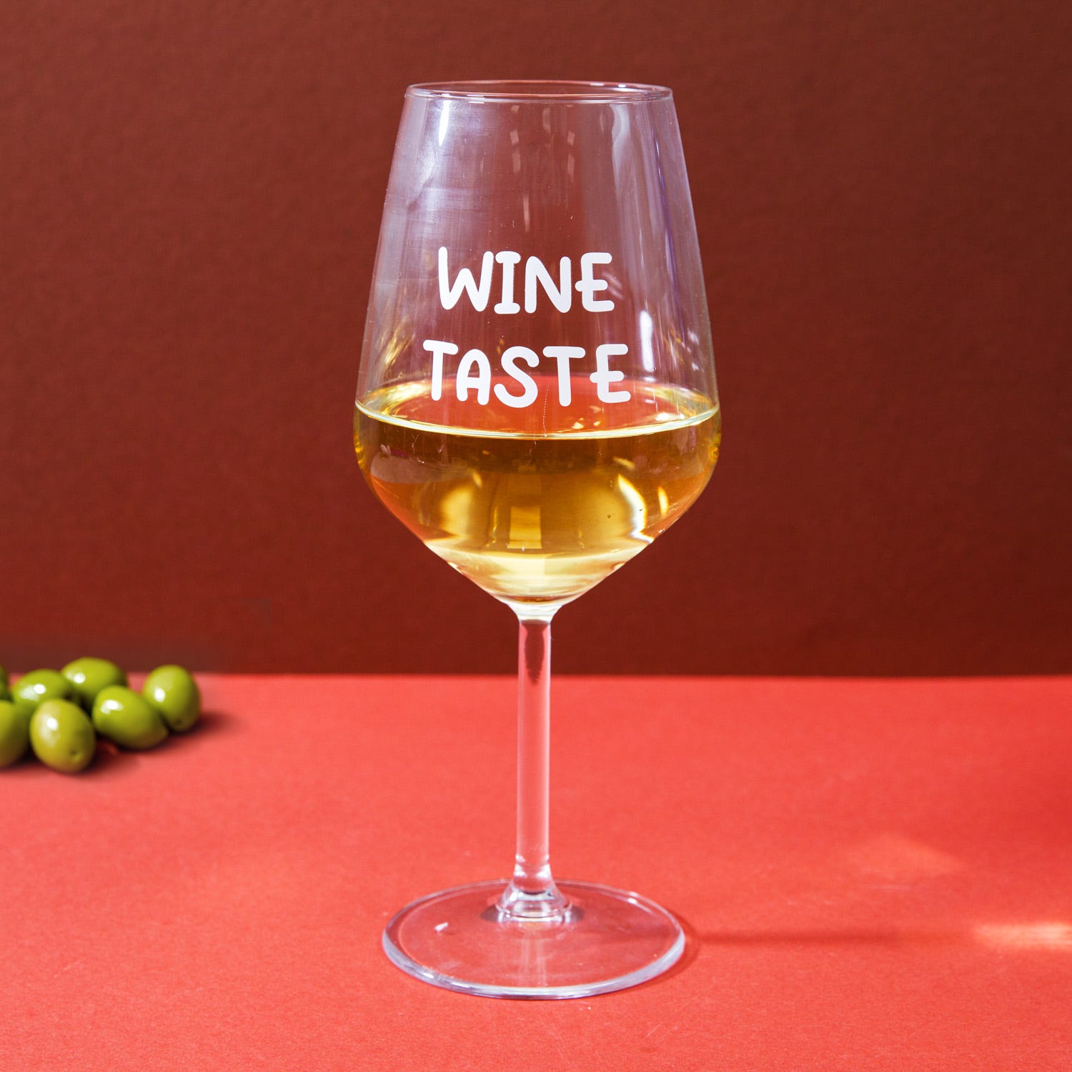 Calice vino in vetro scritta Wine taste 530 ml