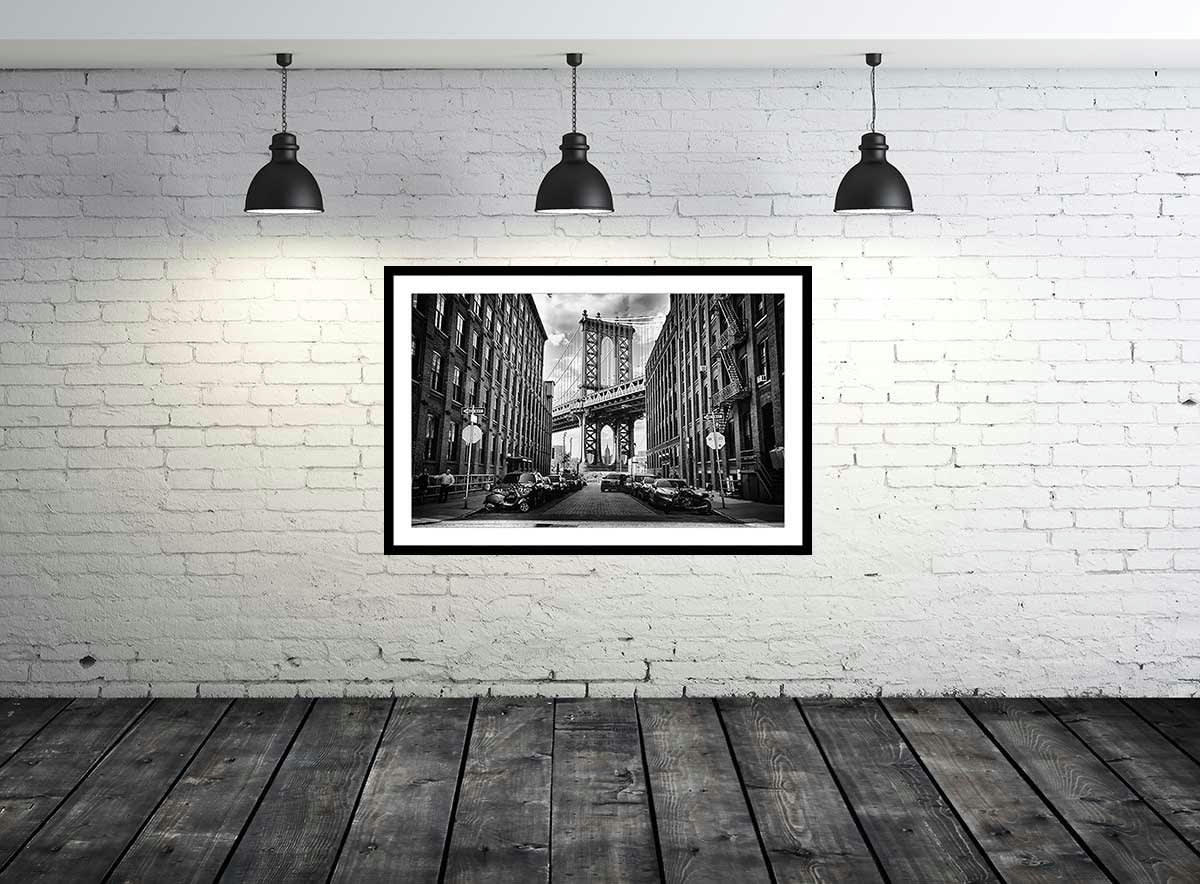 - Affiche dumbo brooklyn bridge avec cadre noir 30x20cm