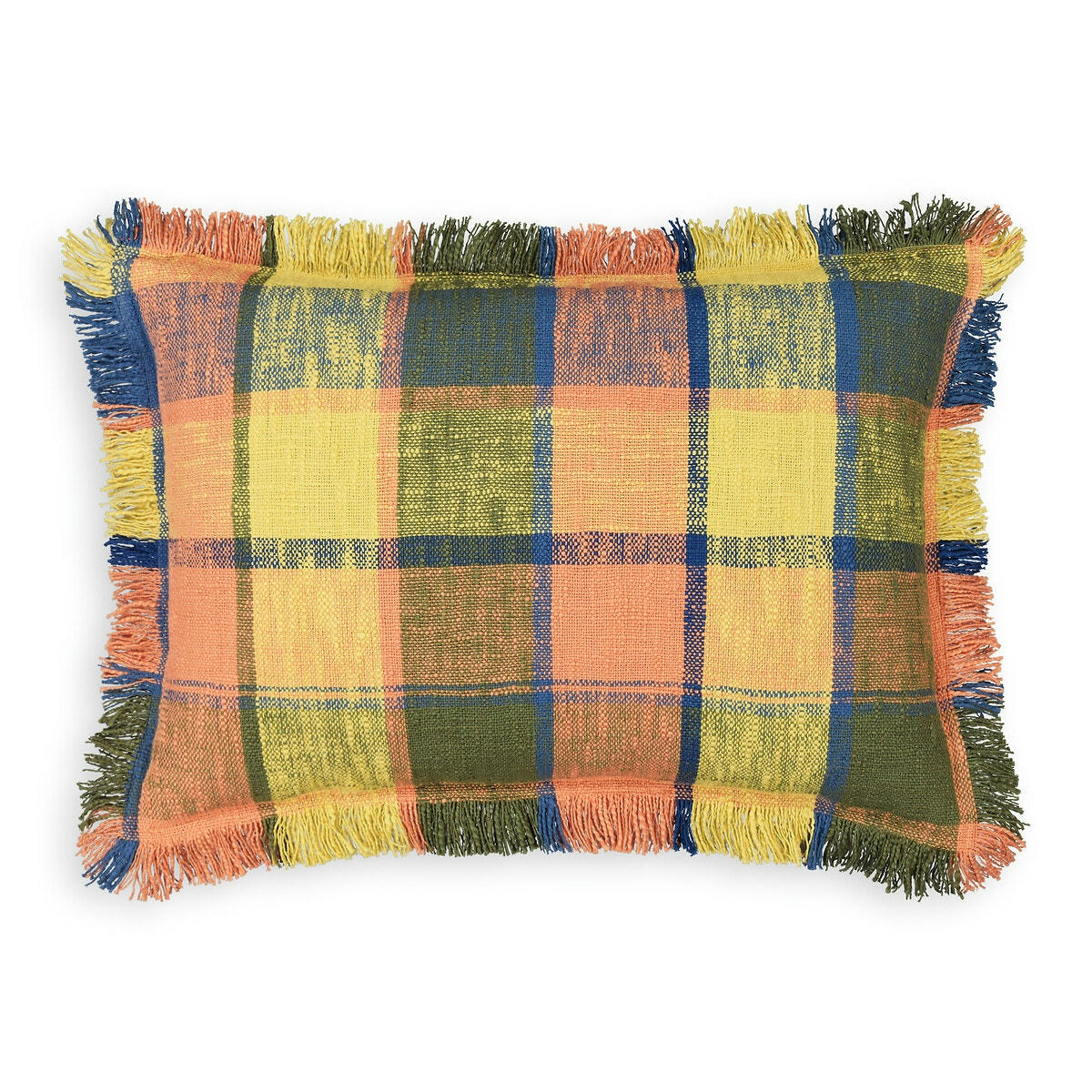 Housse de coussin à carreaux, coton, Kalen