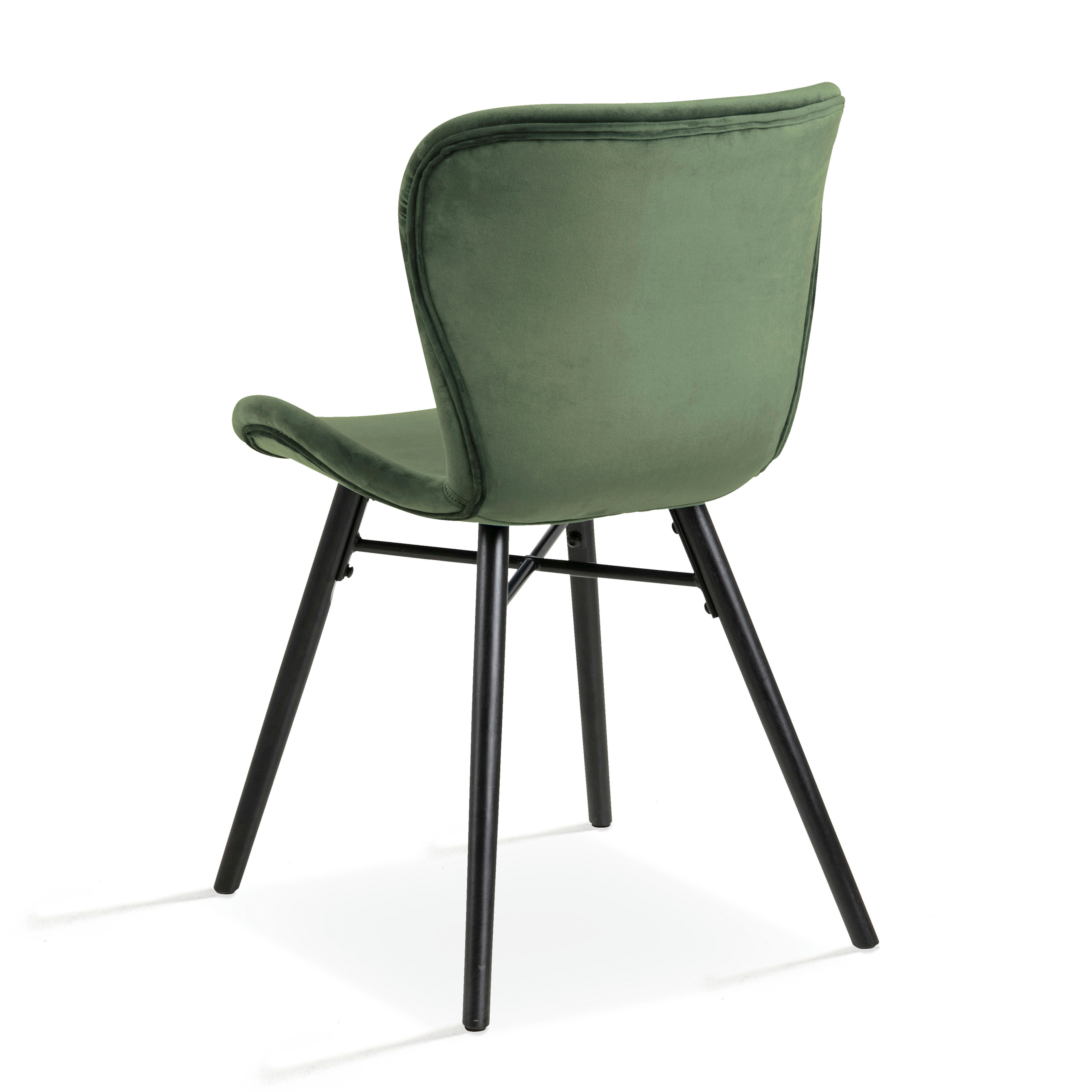 THELMA - Lot de 2 chaises en velours vert foncé