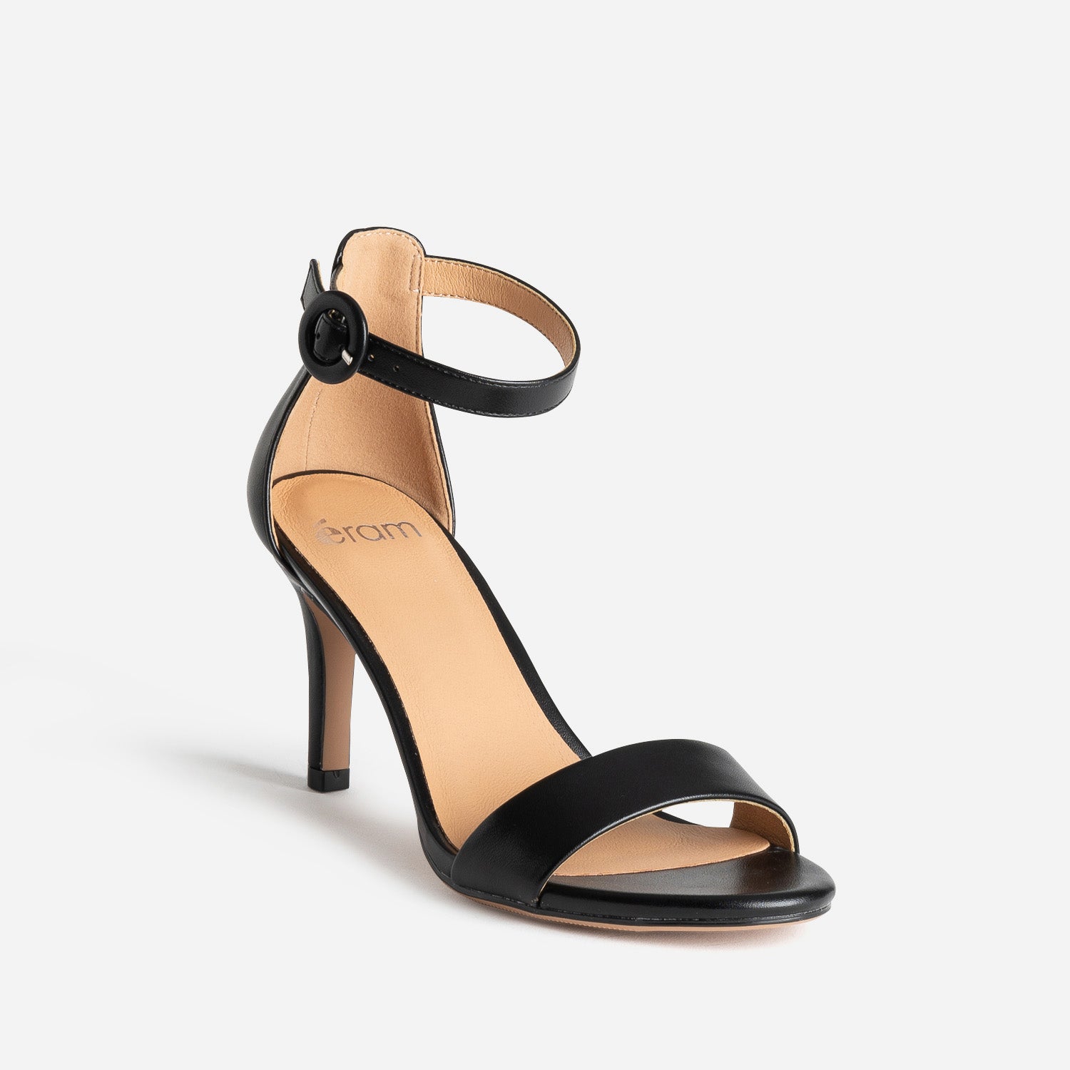 Sandale noire à talon fin