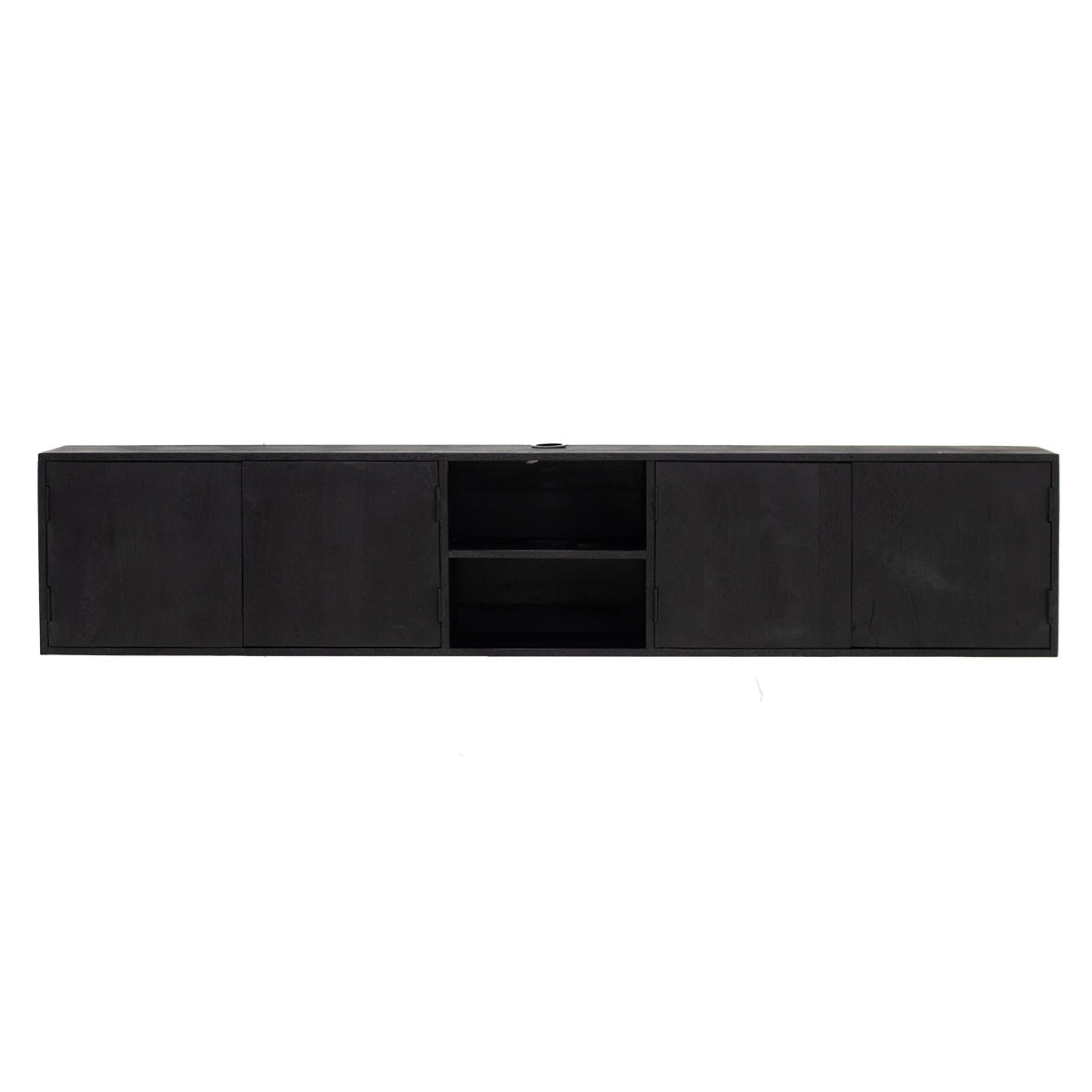 Giga Meubel Tv-meubel Zen - Zwart Mangohout - 200x30x40cm