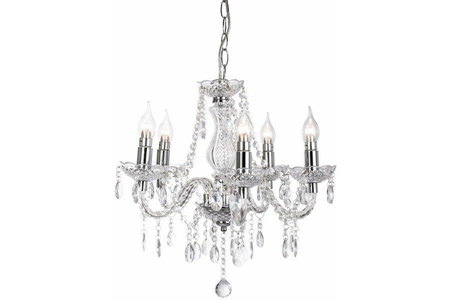 Lampa wisząca chromowana Marie 5xE14x40W wym: 140x48x48 cm Reality