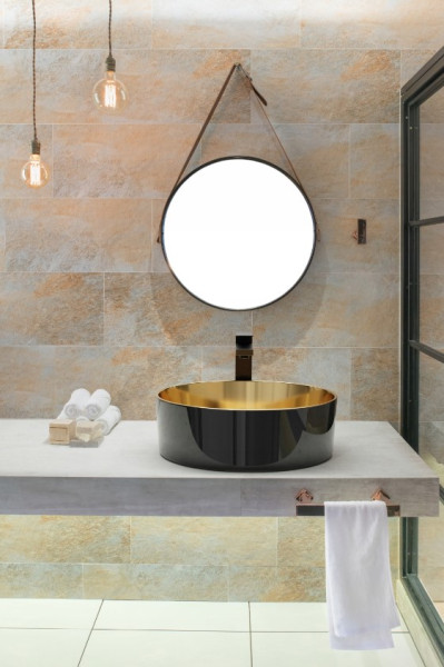 Bateria Umywalkowa Wysoka Paros Invena Trend Czarna
