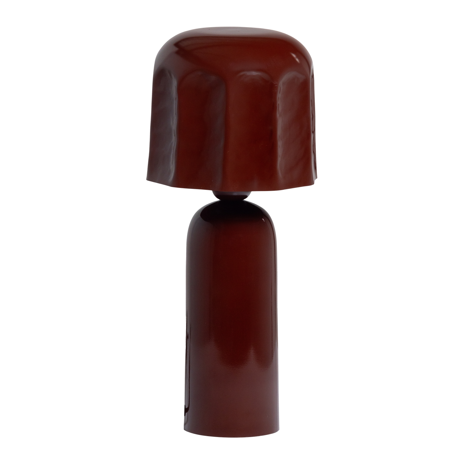WOOOD Lumira Tafellamp - Metaal - Hoogglans Bruinrood - 39x15x15