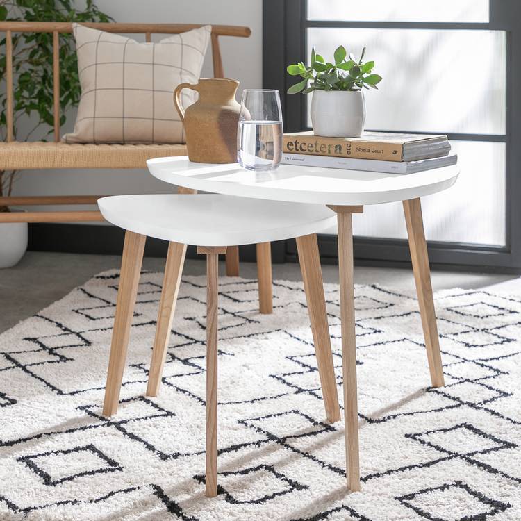 Habitat Cato Nest of 2 Tables - White