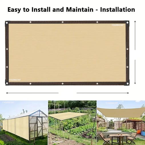 NNEOBA Sunshade Net UV Protection Garden Sail (Beige)