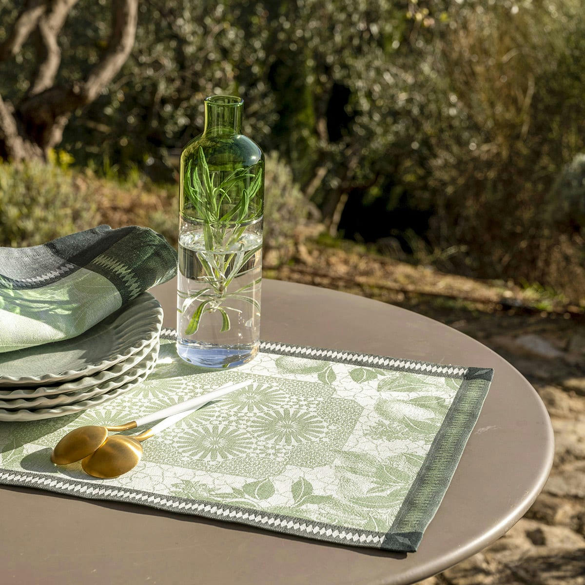 JARDIN D'ORIENT - Set de table en lin fontaine 50 x 36