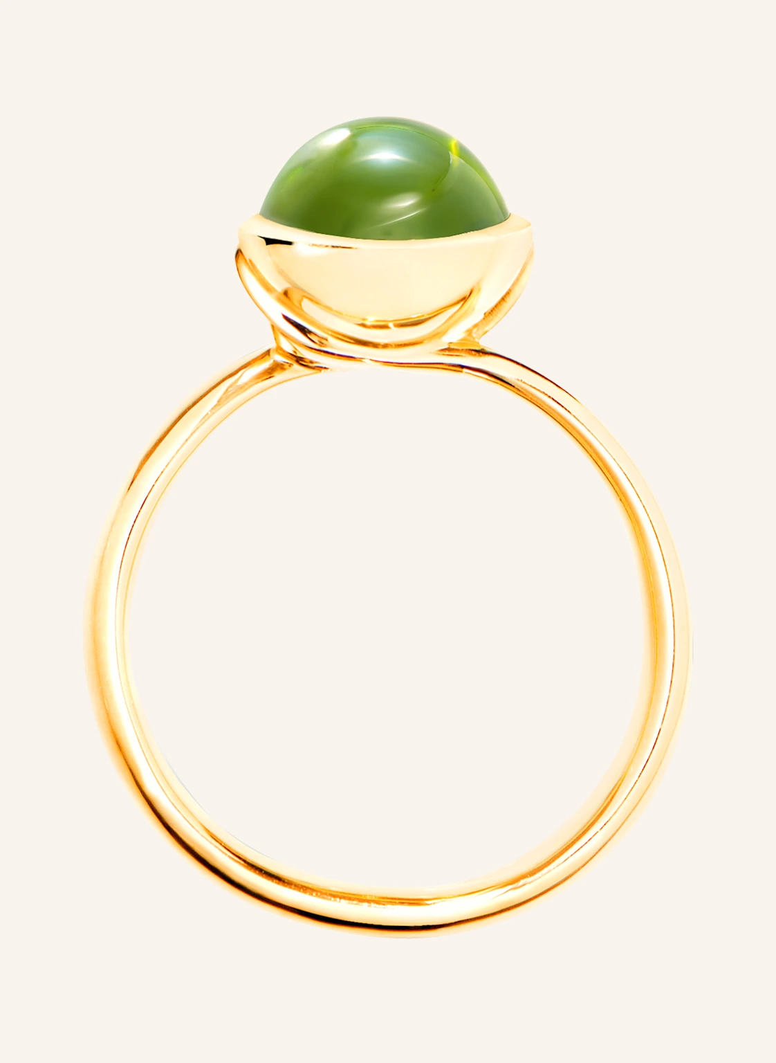 TAMARA COMOLLI Ring RING BOUTON SMALL PERIDOT aus 18K Gelbgold mit Peridot