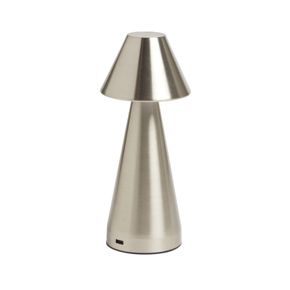 Lampe de table Conni USB tactile grise Ø9,5xH22,5cm