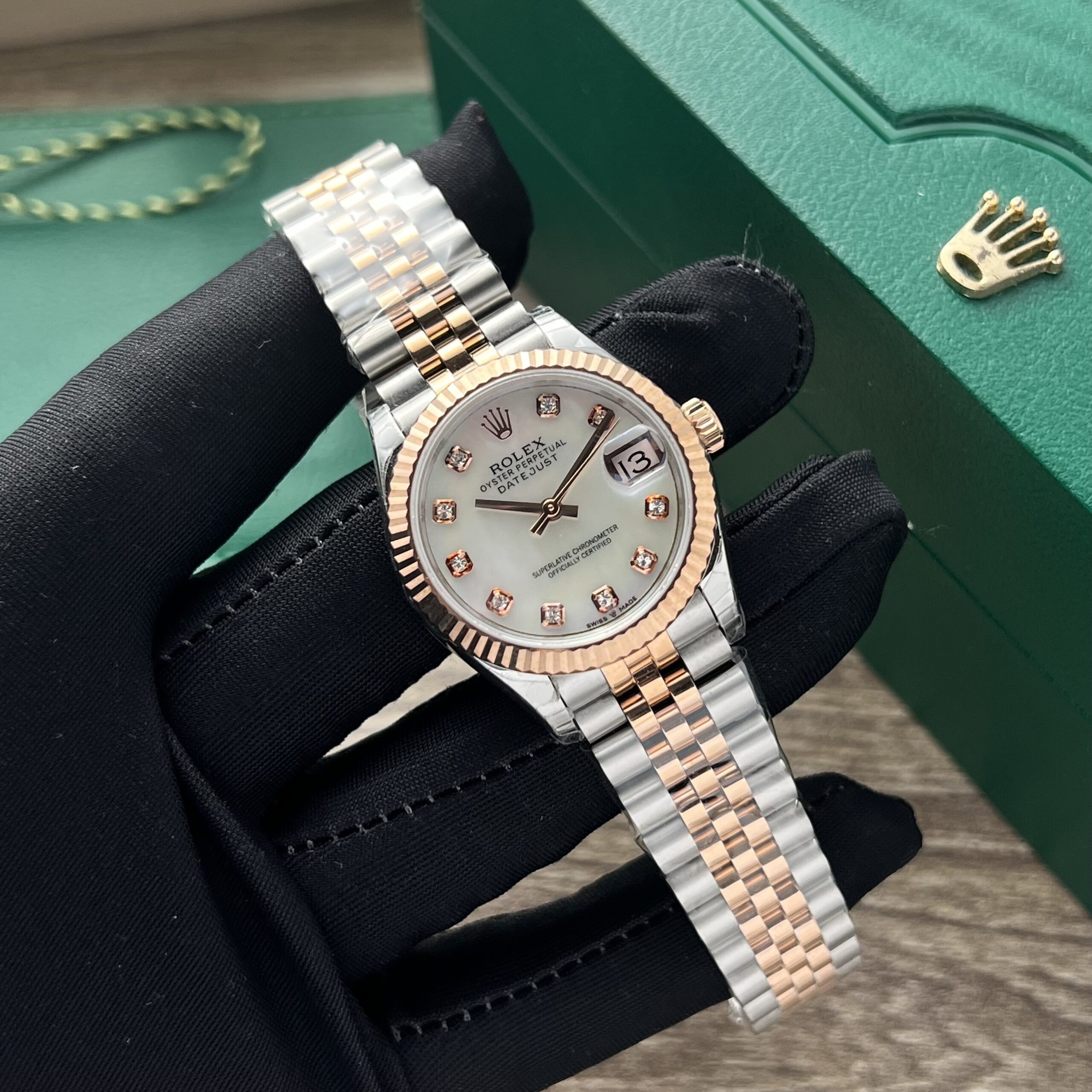Rolex Datejust SS/RG Plated MOP Dial Diamonds 31mm Jub Replica