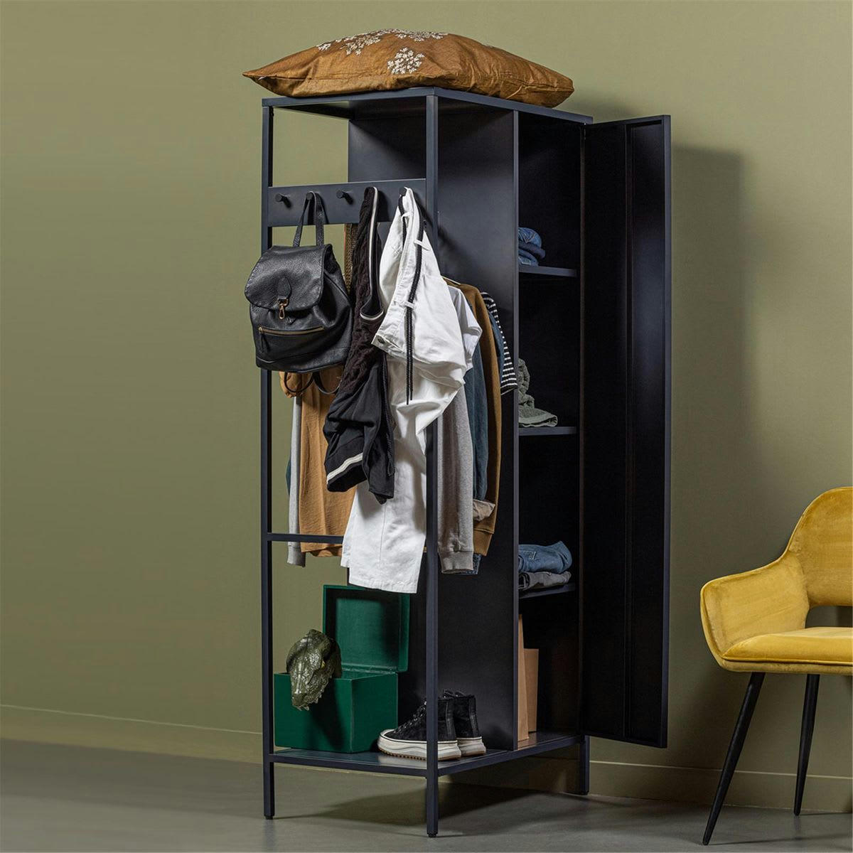 RANGEMENT - Armoire 1 porte coen gris