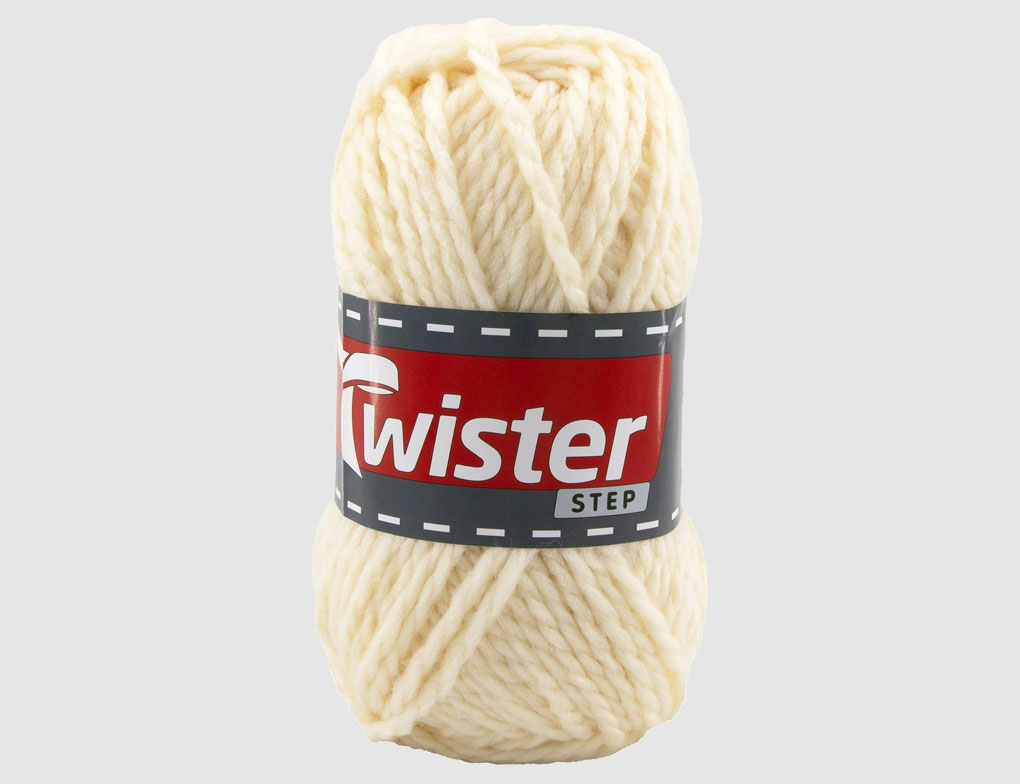 Strickgarn Twister Step Wollweiß
