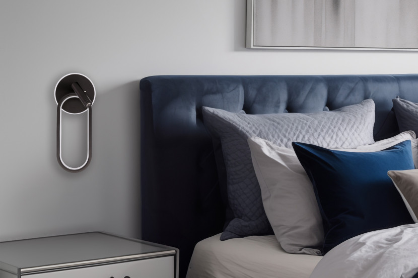 Lampa kinkiet MONET owal czarny 13w led 3000k, 4000k, 6000k klosz biały