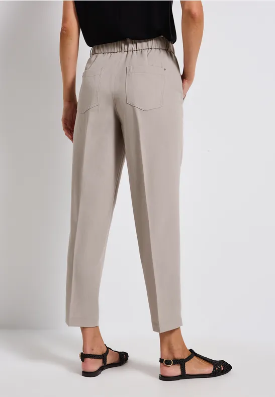 Melange-Look Paperbag Hose