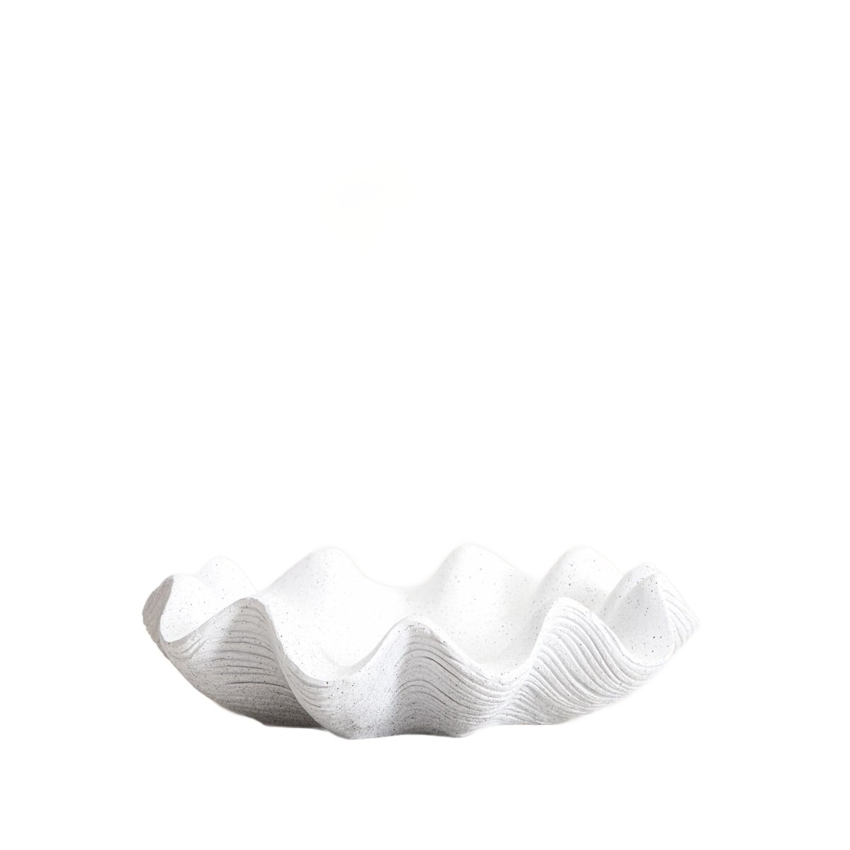 Misa dekoracyjna LUNEA z falami ecru 26x26x6,5 cm HOMLA