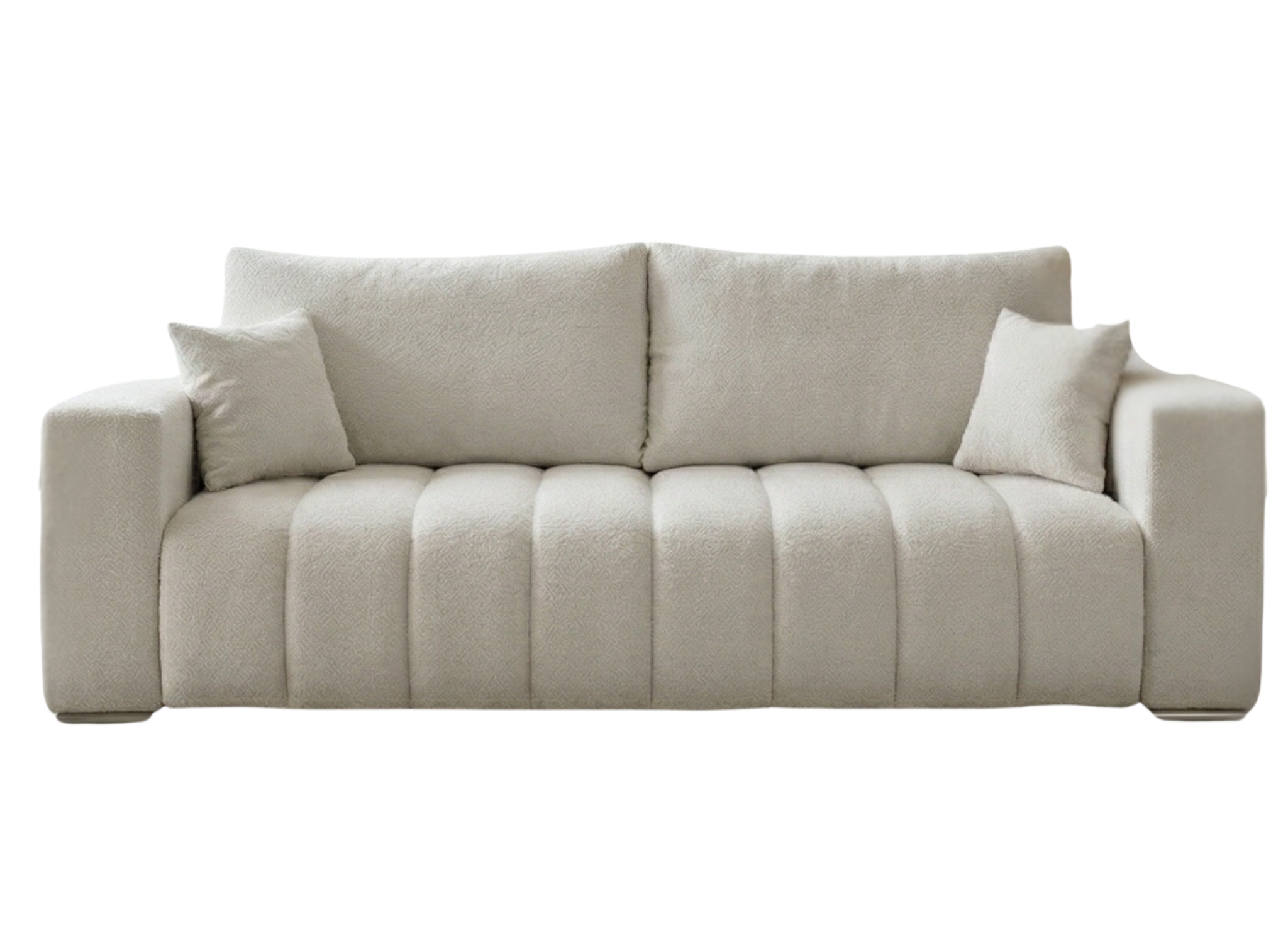 Sofa 3-Osobowa 253 cm Vimla Kanapa Rozkładana Z Pojemnikiem Jasny Kremowy