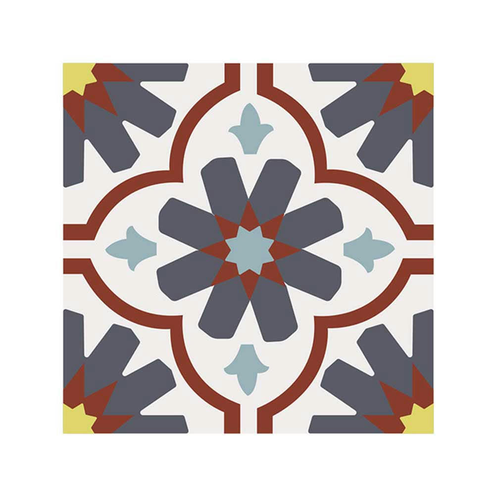 - Lot de 6 stickers à carreaux de ciment 15 x 15 cm