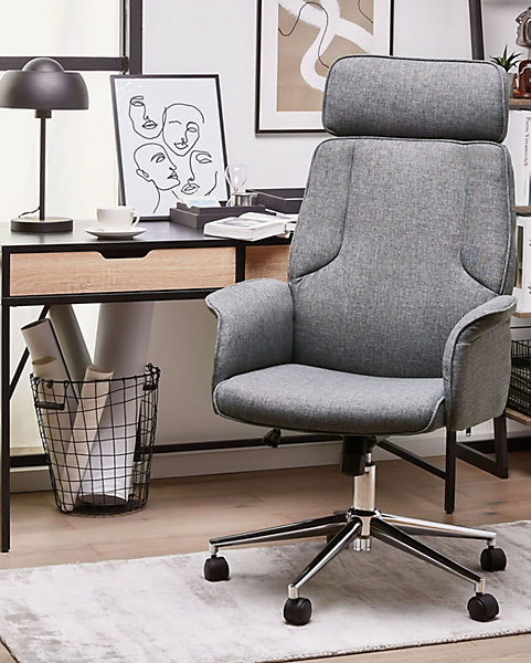 Chaise de bureauentissu gris PILOT