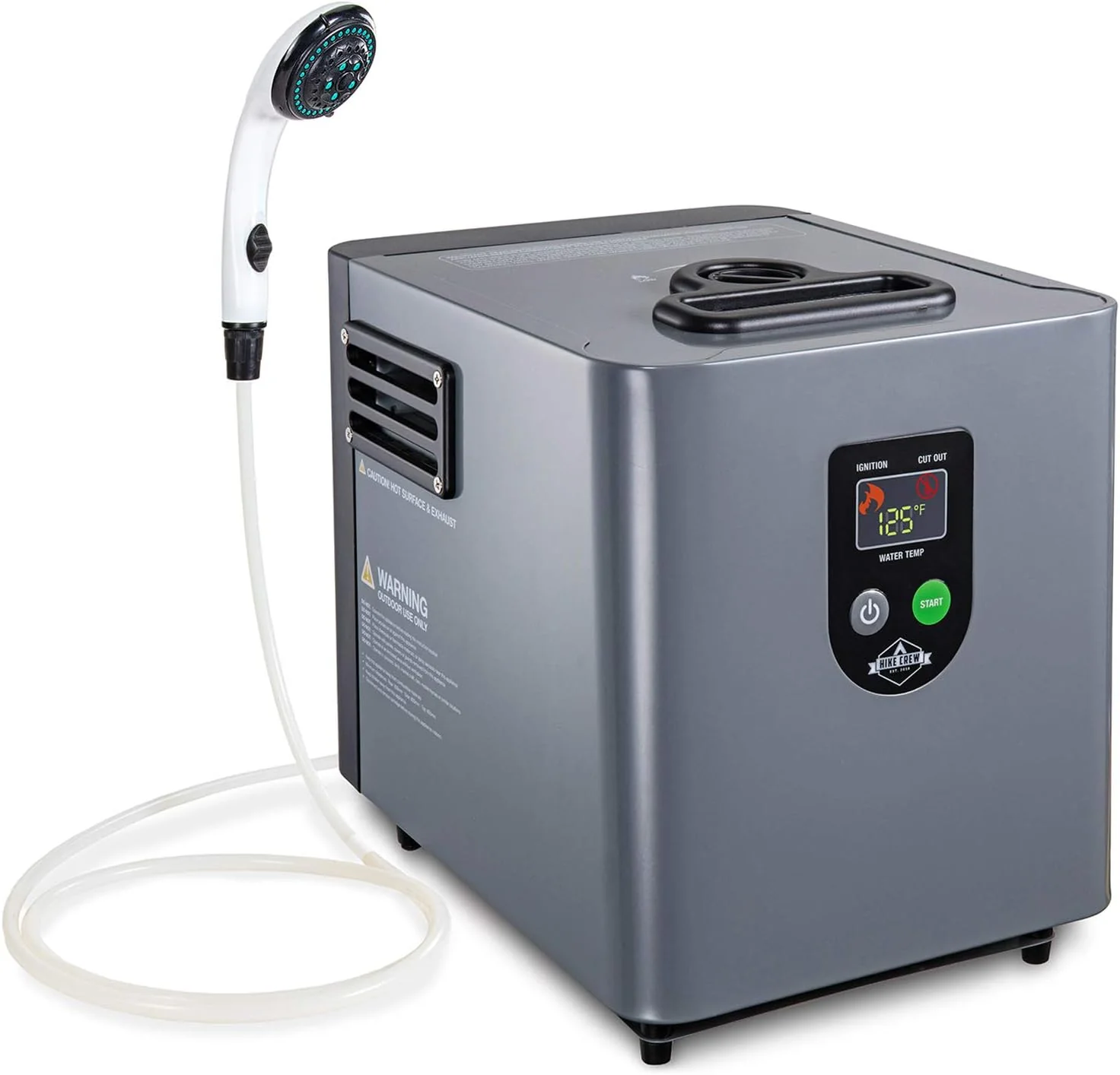 Portable Propane Water Heater  Shower Pump �C Compact Outdoor Cleaning Showering System w/LCD Auto Safety Shutoff for Instant Hot While Camping, Hiking Carry Case Included