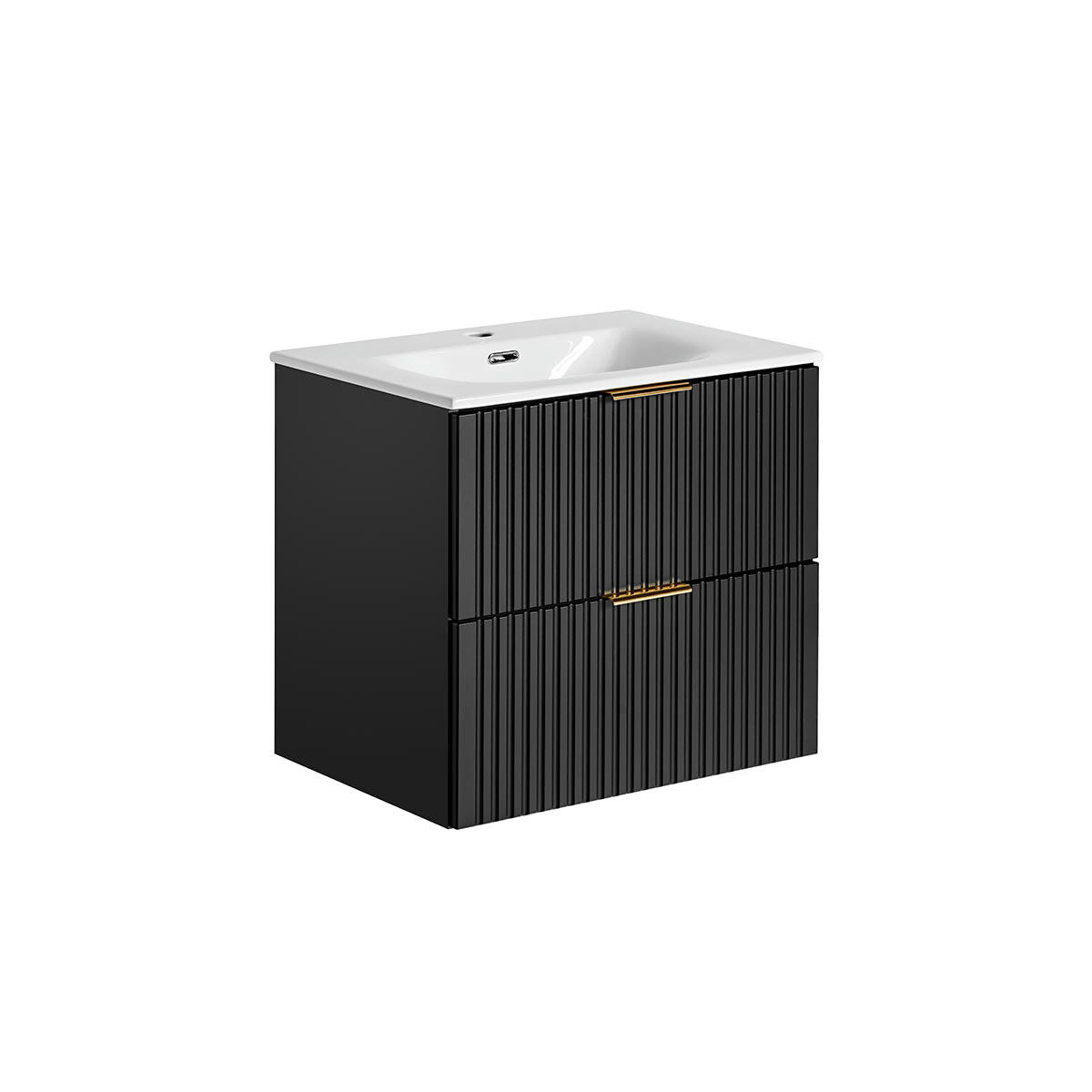 - Meuble simple vasque encastrée 60cm noir