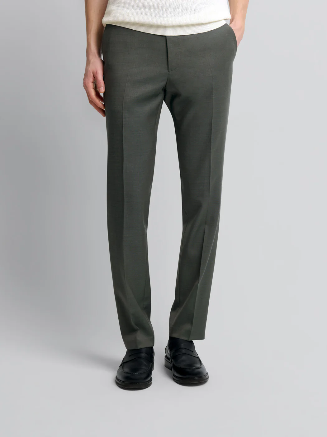 Pantalon de costume slim en laine