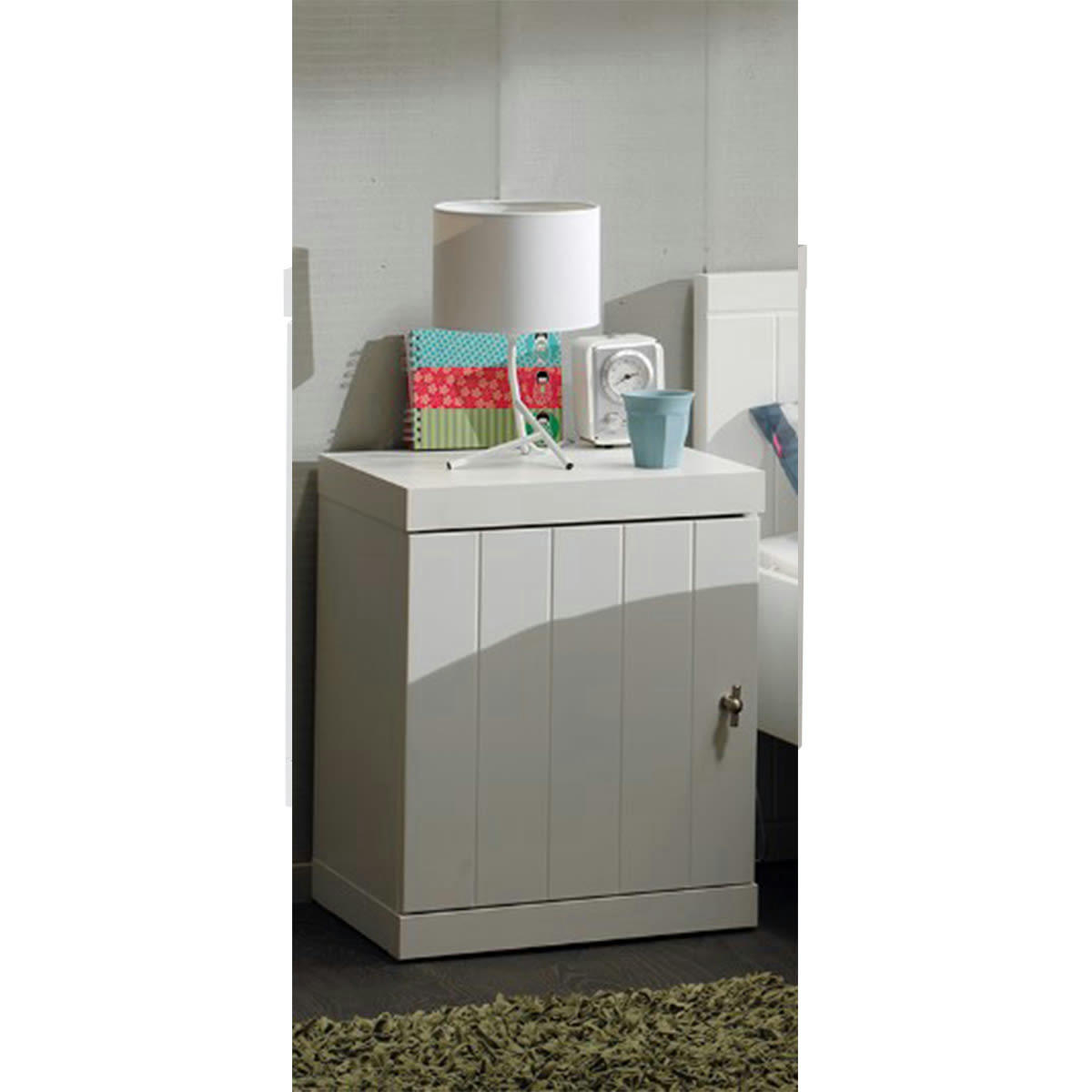 ROBIN - Table de chevet 1 porte blanc