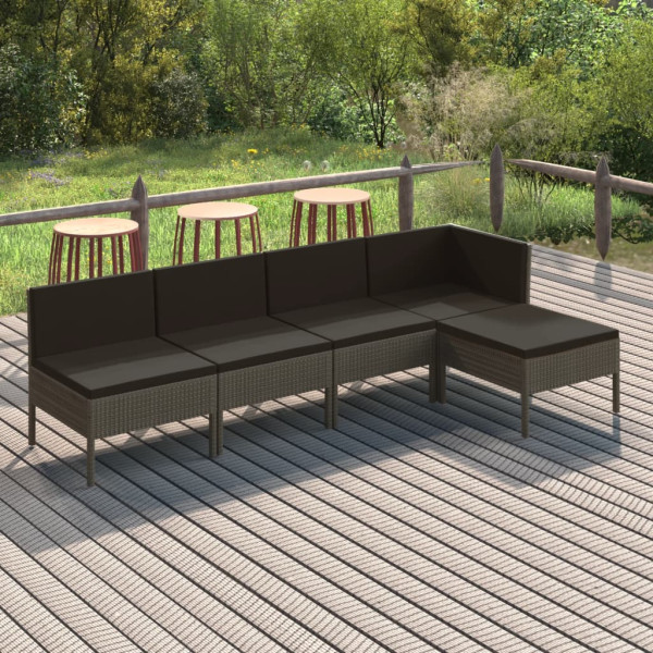 Zestaw wypoczynkowy do ogrodu Szary Technorattan hjørne   3x sofa