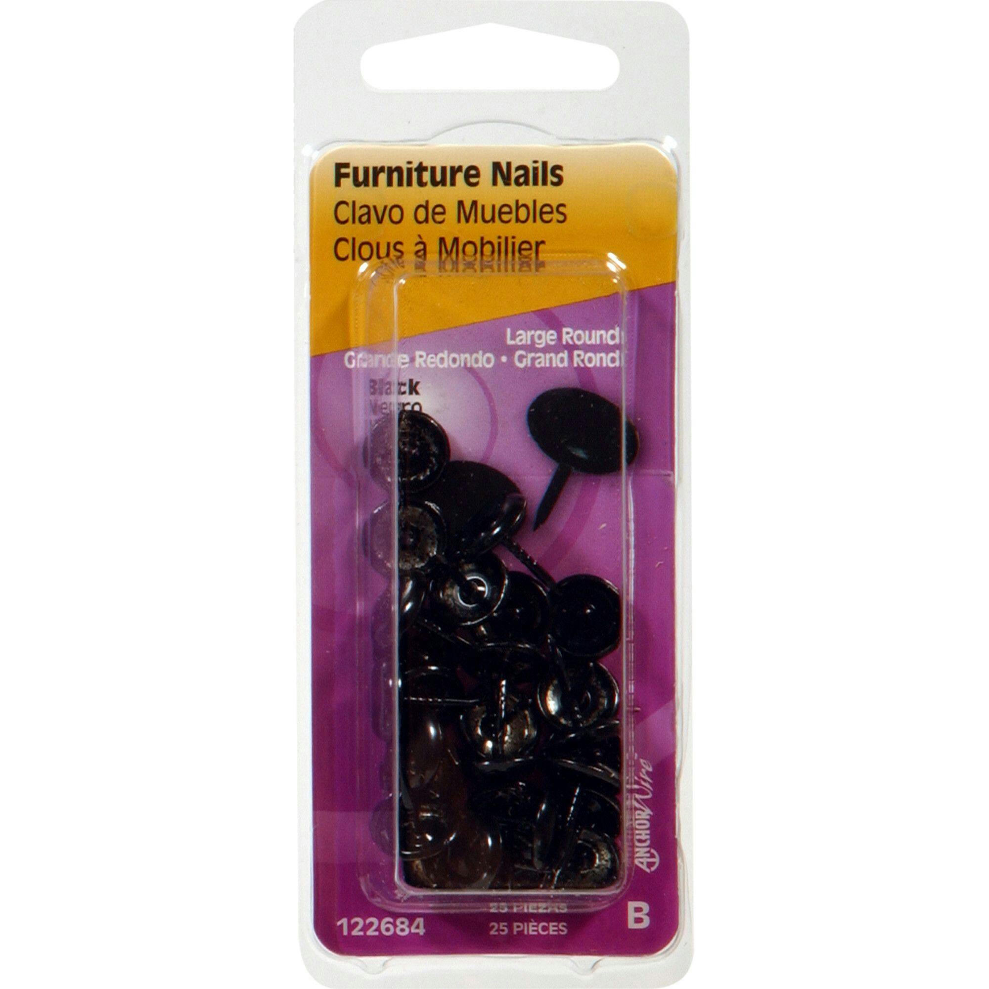 Hillman Upholstery Nail, All Purpose Nail, Decorative Nail, Black Finish, 25-pc